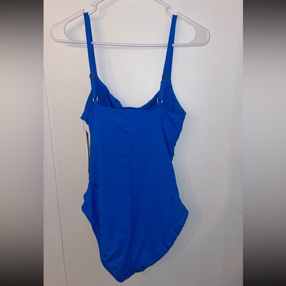 La Blanca Women's One Piece Swimsuit Island Goddess Shirred Side NWT 12 - Picture 7 of 8